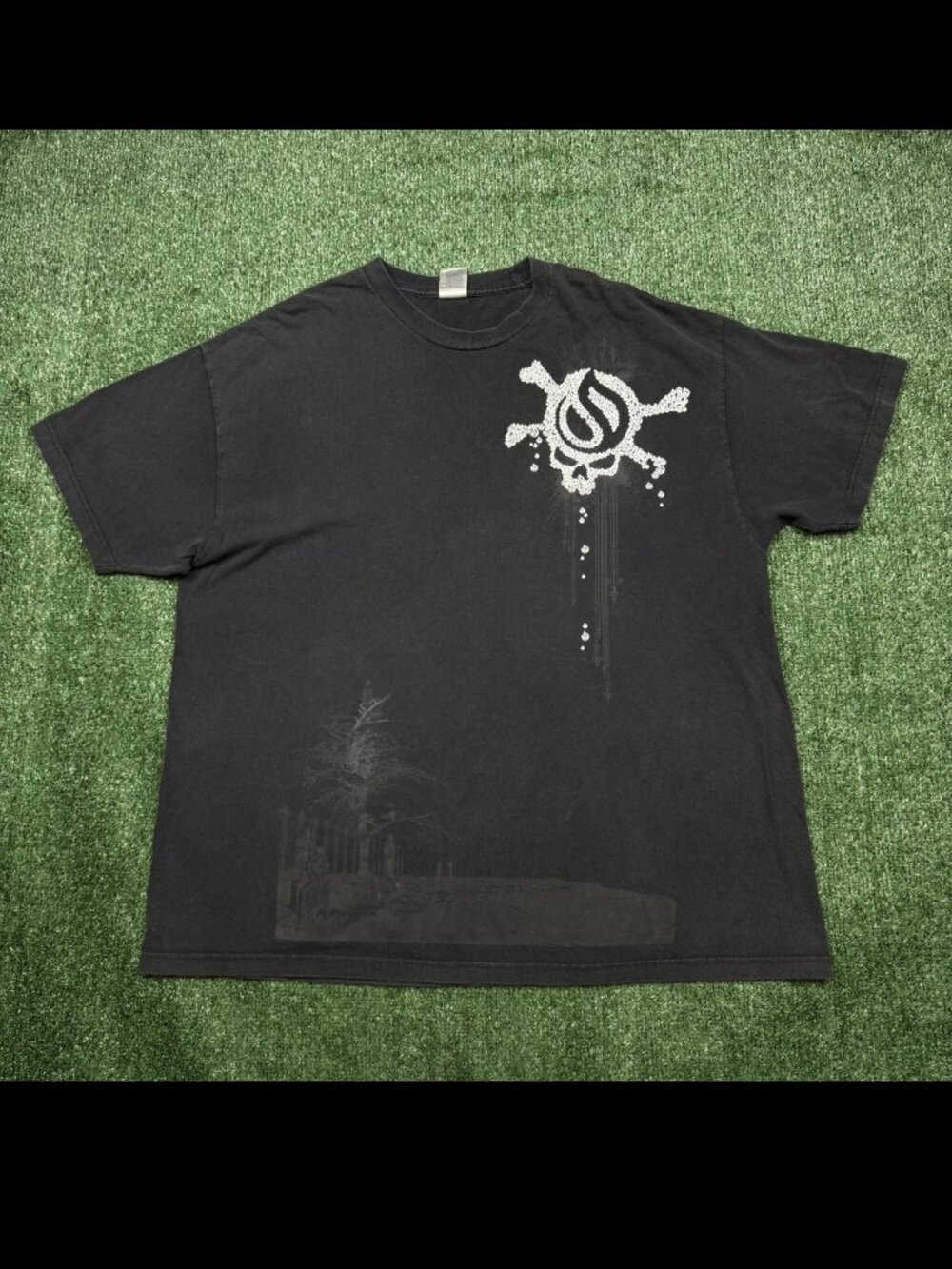 Vintage Y2K Skull Flame Graphic T Shirt Men’s Size 2XL Black AAA Tag Streetwear